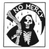 NO MERCY GRIM REAPER OF DEATH HAT, LAPEL, PIN